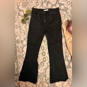 YMI high-rise stretchy black flare jeans